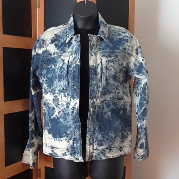 Tunellus Men' Tye Dye Denim Jacket - Picture 8 of 16